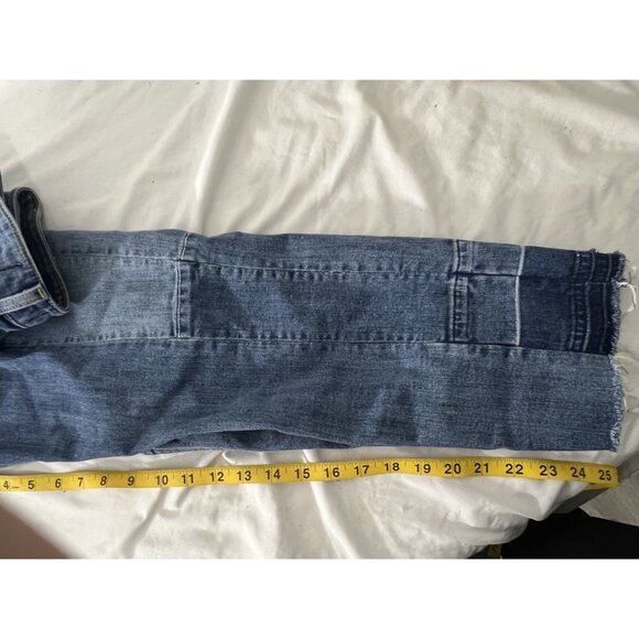 Abercrombie and Fitch Zoe Natural Rise Ankle Straight Patchwork Jeans Size 28/6 - Picture 14 of 14